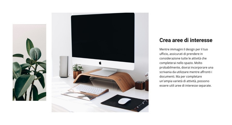 Crea aree di interesse Mockup del sito web