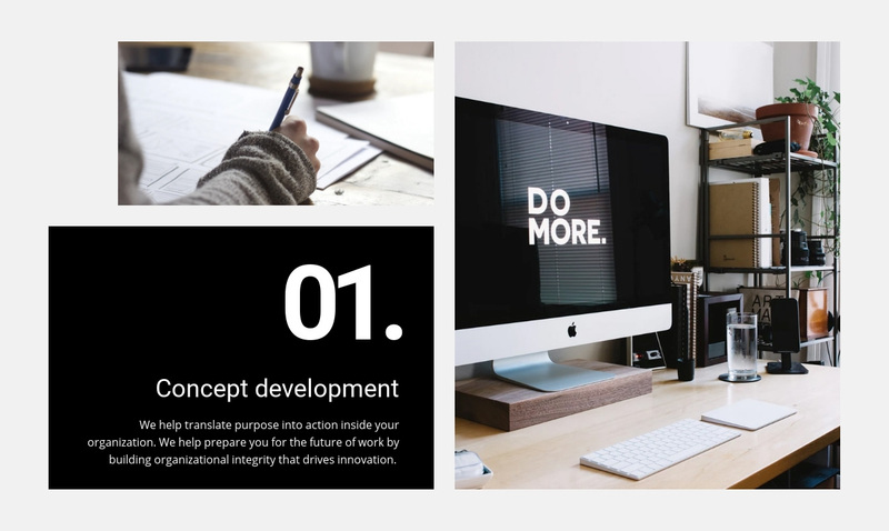 We create experiences that people love Squarespace Template Alternative