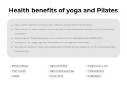 Zdravotní Přínosy Jógy A Pilates - HTML Template Generator