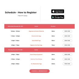 Schedule Landing Page Template