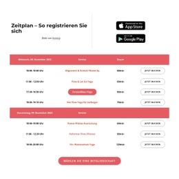 Zeitplan HTML-CSS