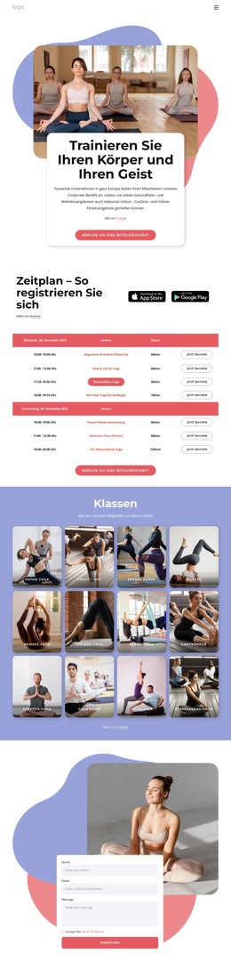 Genießen Sie Pilates Und Yoga - Responsive HTML5-Vorlage