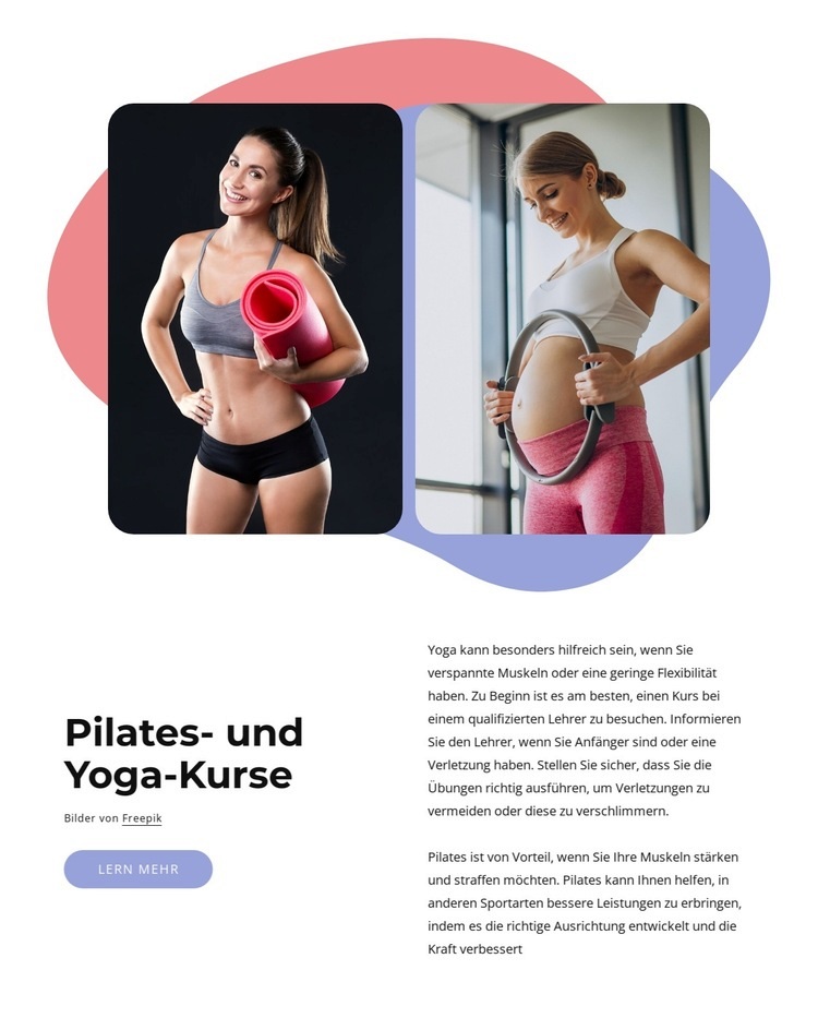 Pilates + Yoga ist ein Boutique-Studio HTML Website Builder