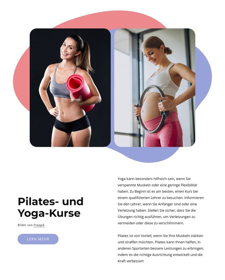 Pilates + Yoga ist ein Boutique-Studio HTML5-Vorlage