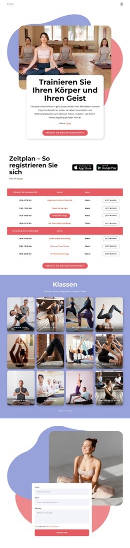 Genießen Sie Pilates Und Yoga - Bestes Website-Modell