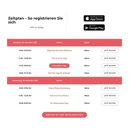Zeitplan – Fertiges Website-Design