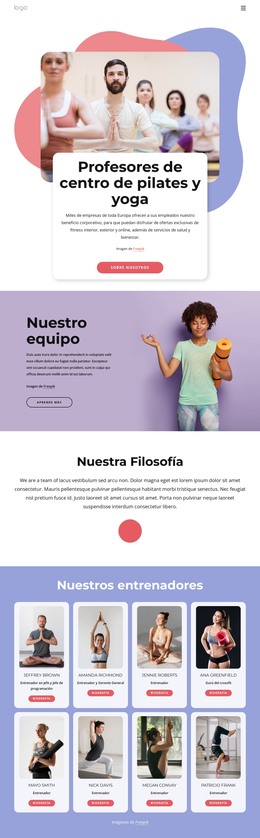 Profesores De Centro De Pilates Y Yoga: Código De Plantilla HTML