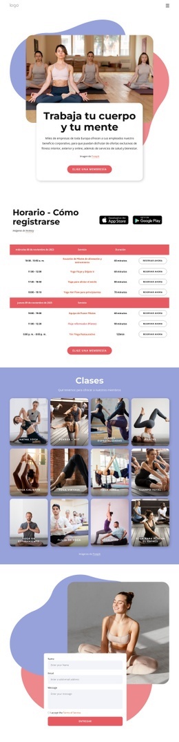 Disfruta Del Pilates Y El Yoga: Plantilla HTML5 Creativa Multipropósito