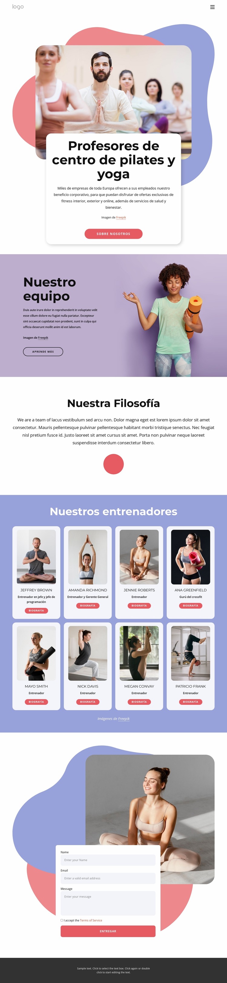 Profesores de centro de pilates y yoga Plantilla Joomla