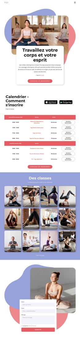 Profitez Du Pilates Et Du Yoga Modèle Réactif Html5