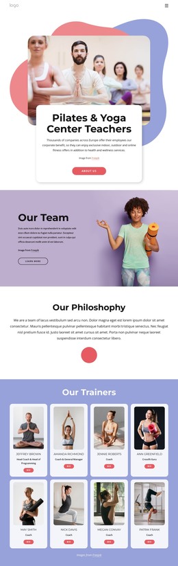 Pilates And Yoga Center Teachers Website Template By Nicepage