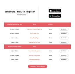 Schedule - HTML5 Landing Page