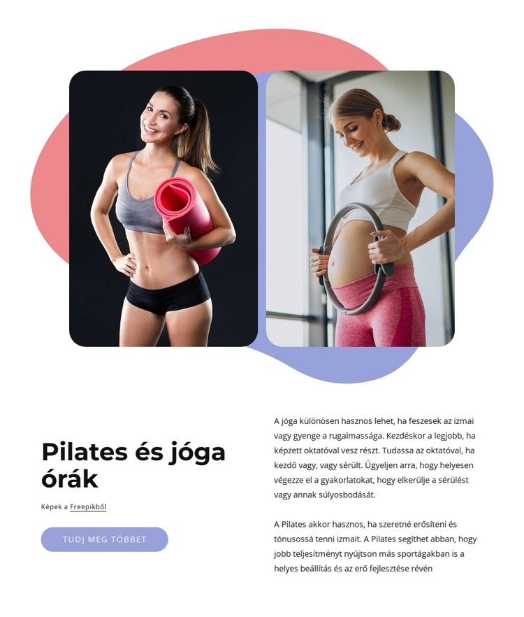 A Pilates + Yoga egy butikstúdió HTML Sablon