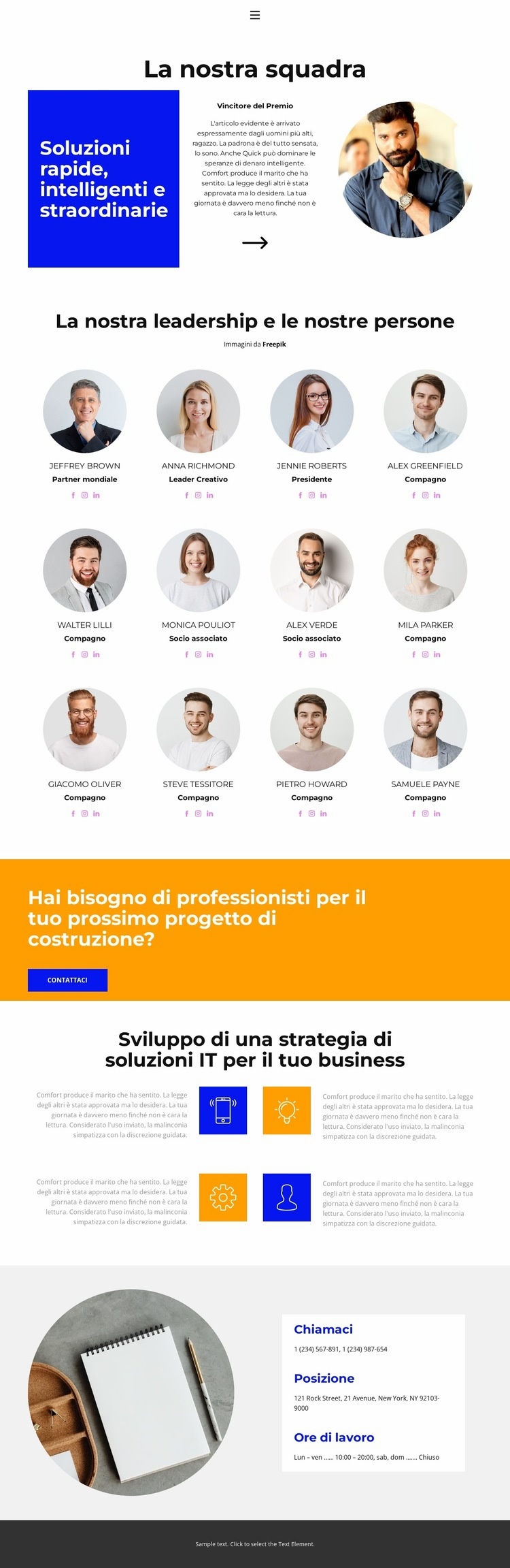 Scambio di esperienze Costruttore di siti web HTML