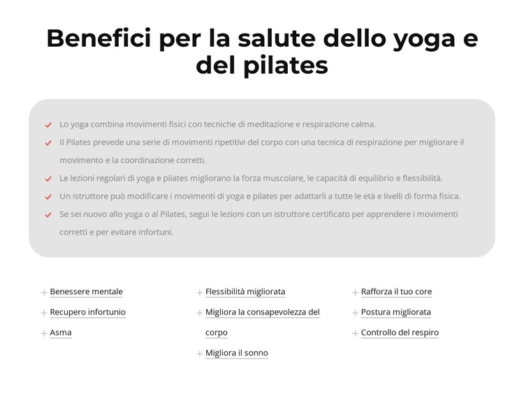 Benefici per la salute dello yoga e del pilates Tema WordPress