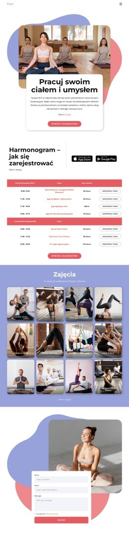 Ciesz Się Pilates I Jogą - Najlepsza Makieta Strony Internetowej