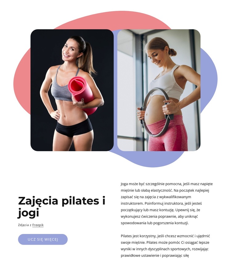 Pilates + Yoga to butikowe studio Motyw WordPress