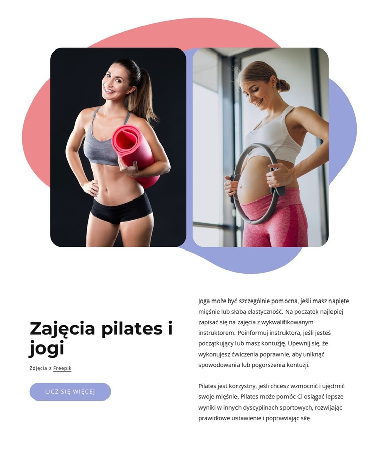 Pilates + Yoga to butikowe studio Szablon witryny sieci Web