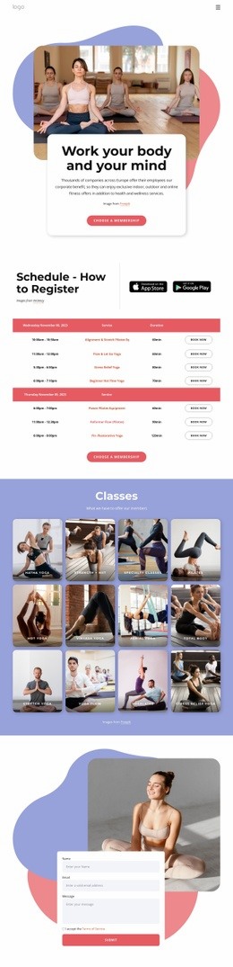 Njut Av Pilates Och Yoga - Website Creation HTML