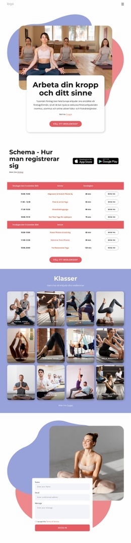 Njut Av Pilates Och Yoga Webbplatsmall