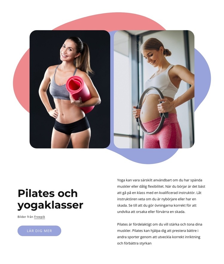 Pilates + Yoga är en boutiquestudio CSS -mall