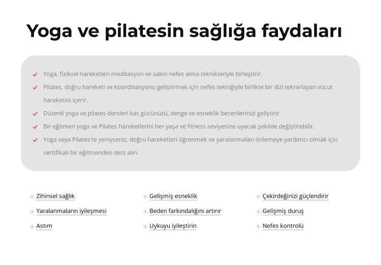 Yoga ve pilatesin sağlığa faydaları HTML5 Şablonu