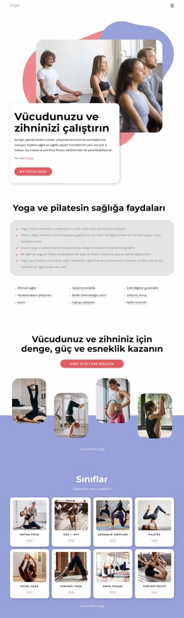 Pilates Ve Yoga Dersleri - Joomla Şablon Ilhamı