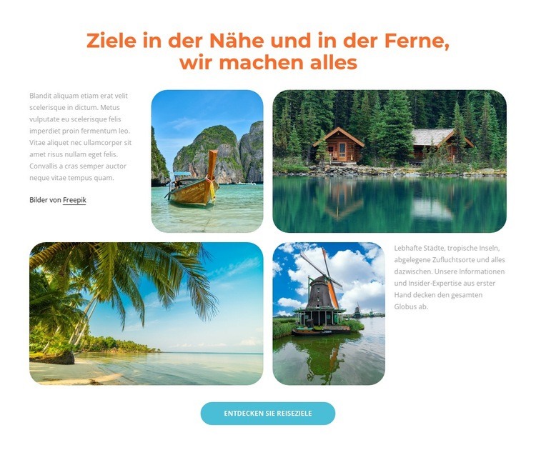 Reisen erweitert Ihren Horizont Website design