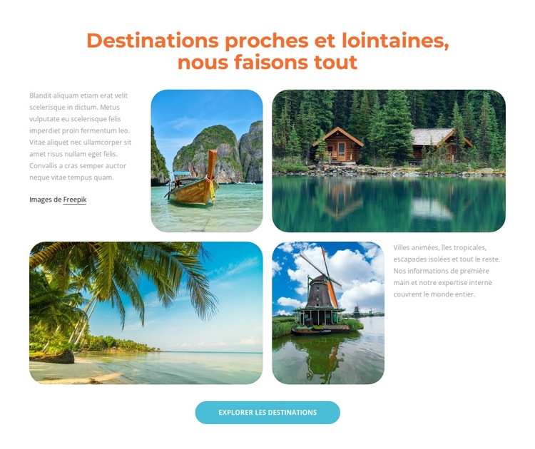 Les voyages élargissent vos horizons Modèle de site Web