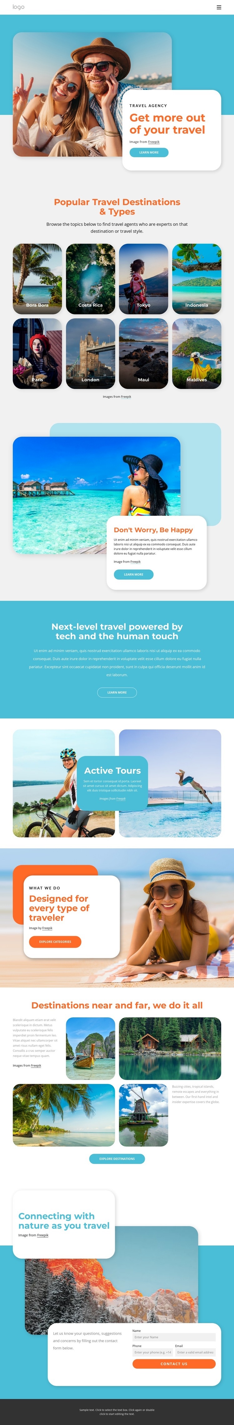 Get more out of travel with us Homepage Design