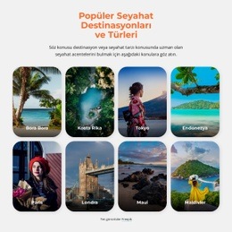 Popüler Seyahat Türleri - Profesyonel Web Sitesi Oluşturucu