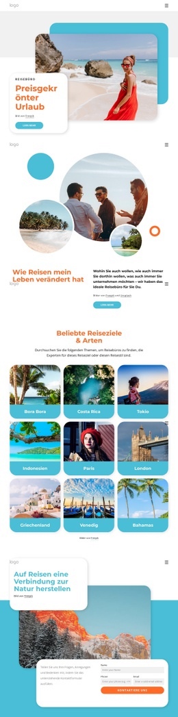 Preisgekrönter Urlaub - Einfaches Website-Design