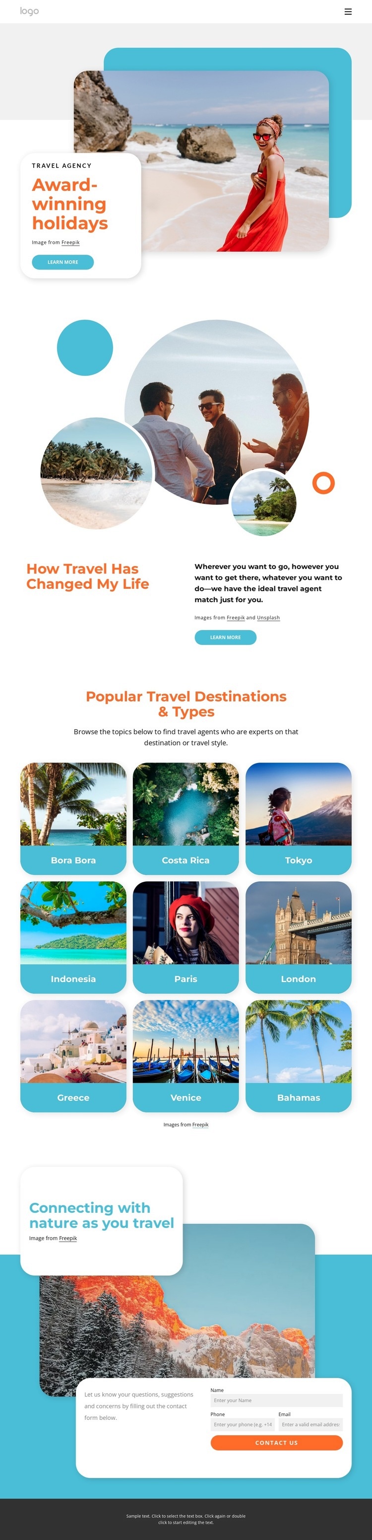 Award-winning holidays Elementor Template Alternative