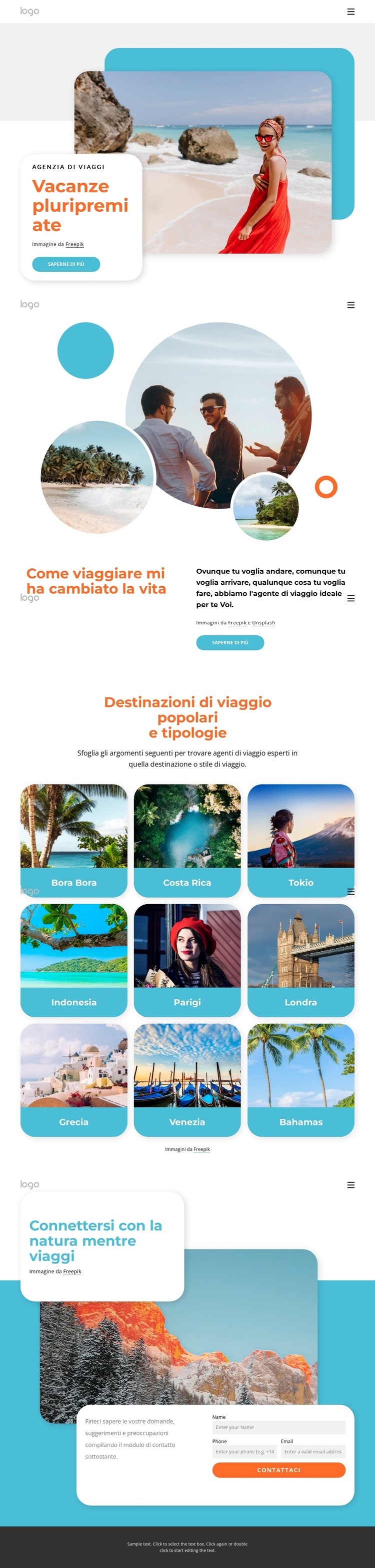 Vacanze pluripremiate Un modello di pagina