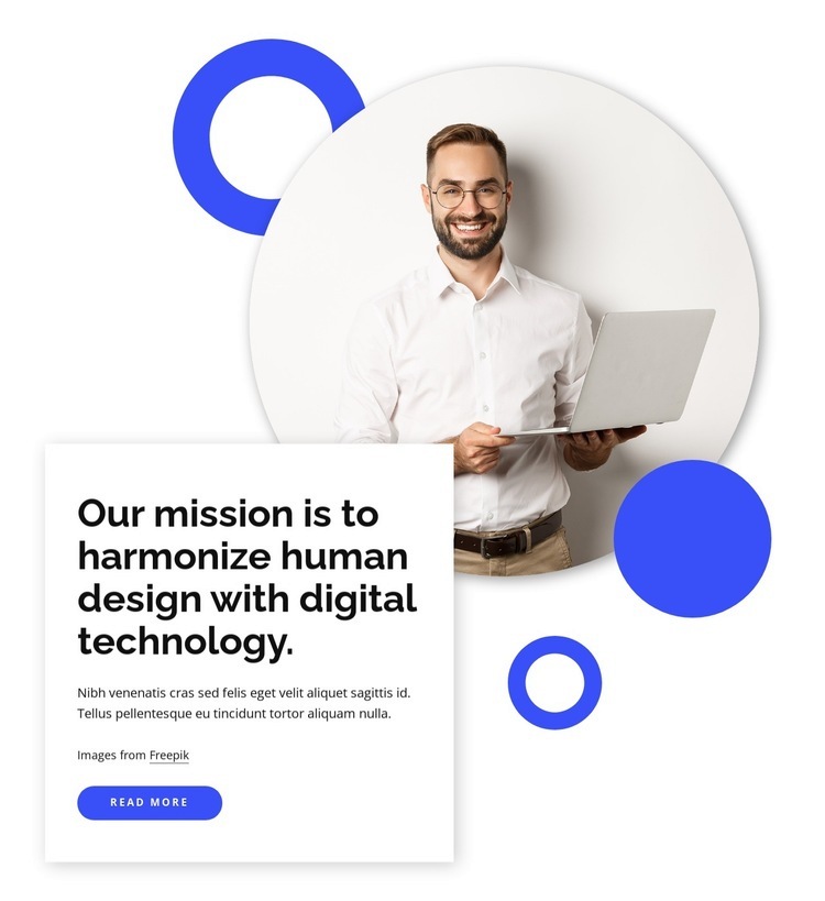 Lidský design s digitální technologií Html Website Builder