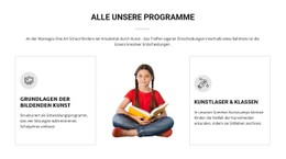 Website-Design Für Kunstunterricht Für Kinder