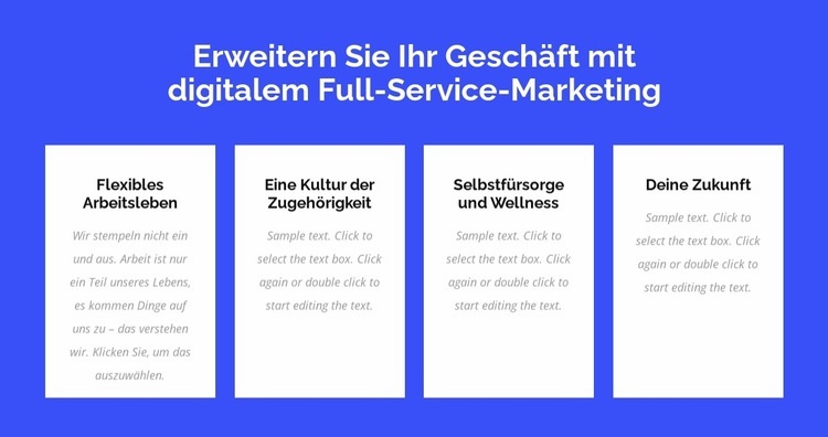 Full-Service-Digitalmarketing Eine Seitenvorlage