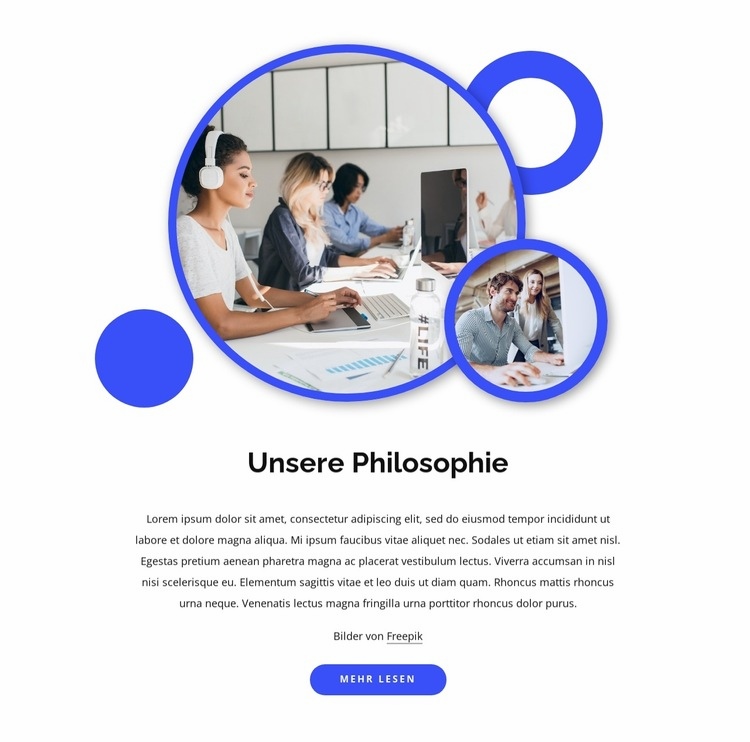 Die Firmenphilosophie Website Builder-Vorlagen