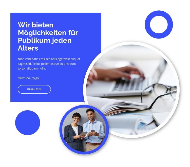 Wir bieten Möglichkeiten für Zuschauer jeden Alters Website design