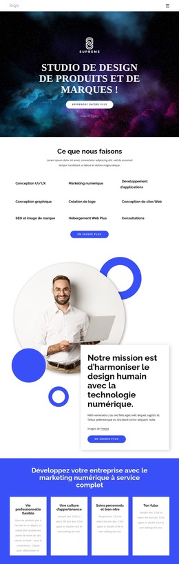 Studio De Création De Produits Et De Marques - Modèle De Page HTML