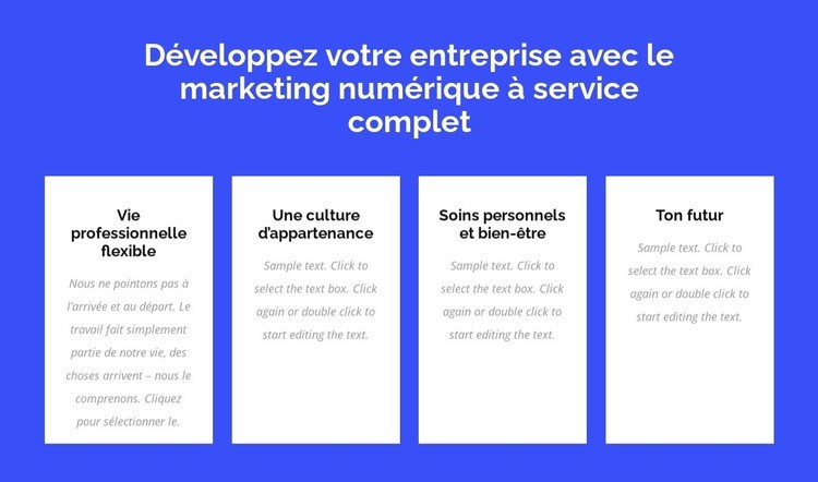 Marketing numérique à service complet Page de destination