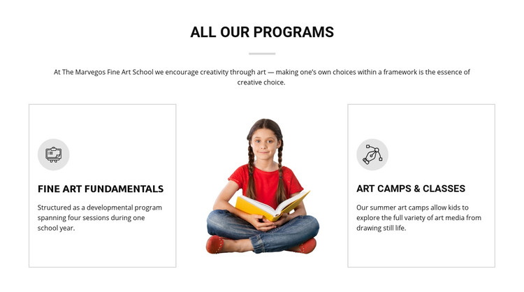 Art classes for kids Homepage Design