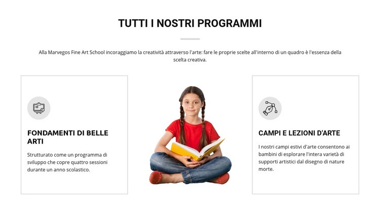 Corsi d'arte per bambini Modelli di Website Builder