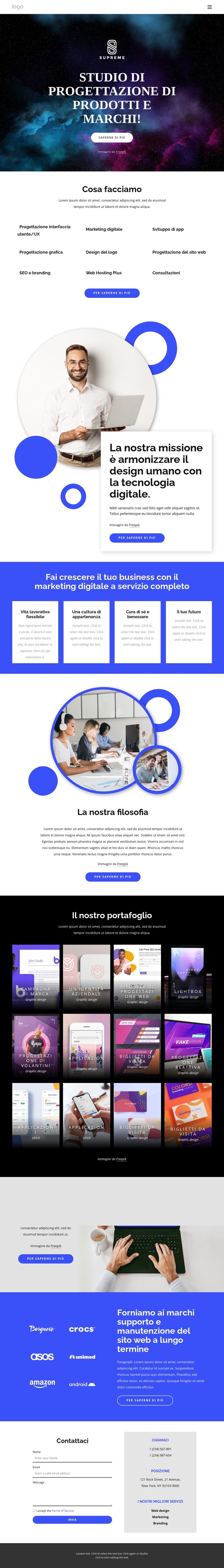 Studio di progettazione di prodotti e brand Modello CSS