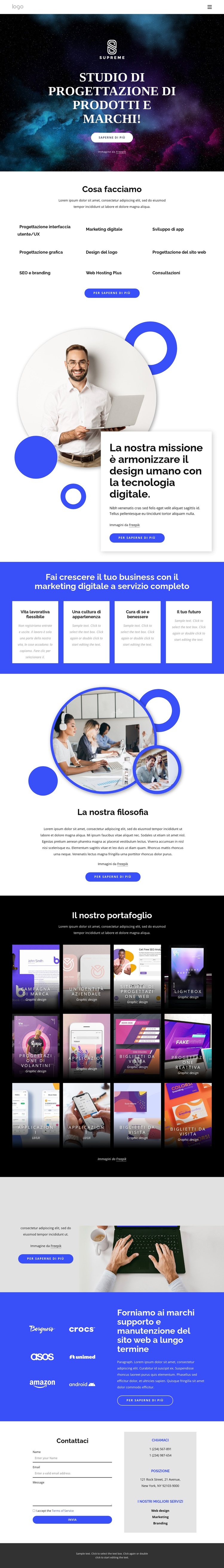 Studio di progettazione di prodotti e brand Tema WordPress