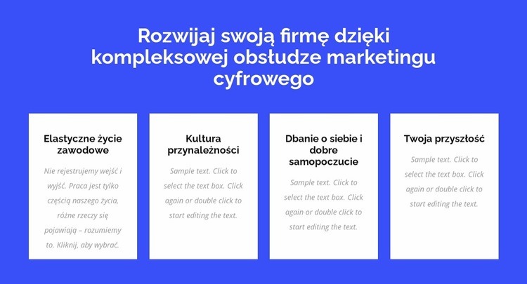 Pełna obsługa marketingu cyfrowego Szablon jednej strony