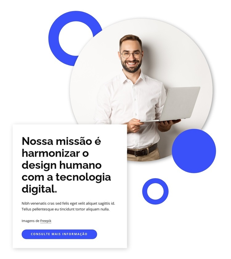 Design humano com tecnologia digital Construtor de sites HTML