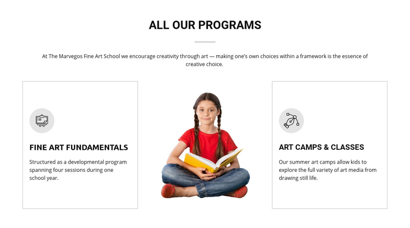 Art classes for kids Squarespace Template Alternative