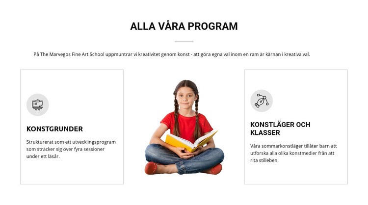 Konstlektioner för barn CSS -mall