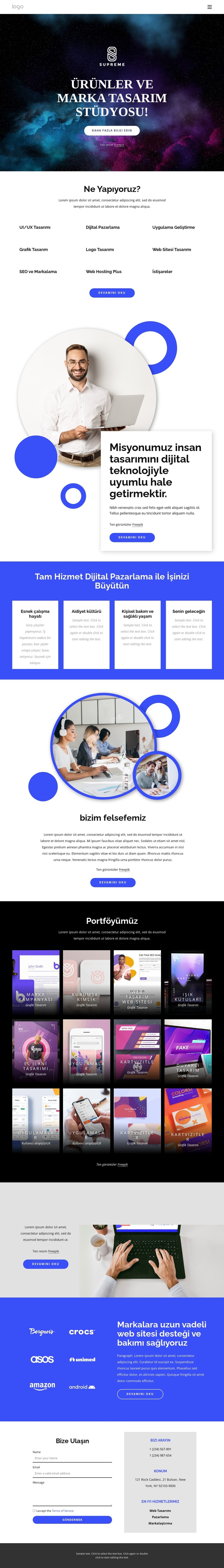 Ürünler ve marka tasarım stüdyosu HTML Şablonu